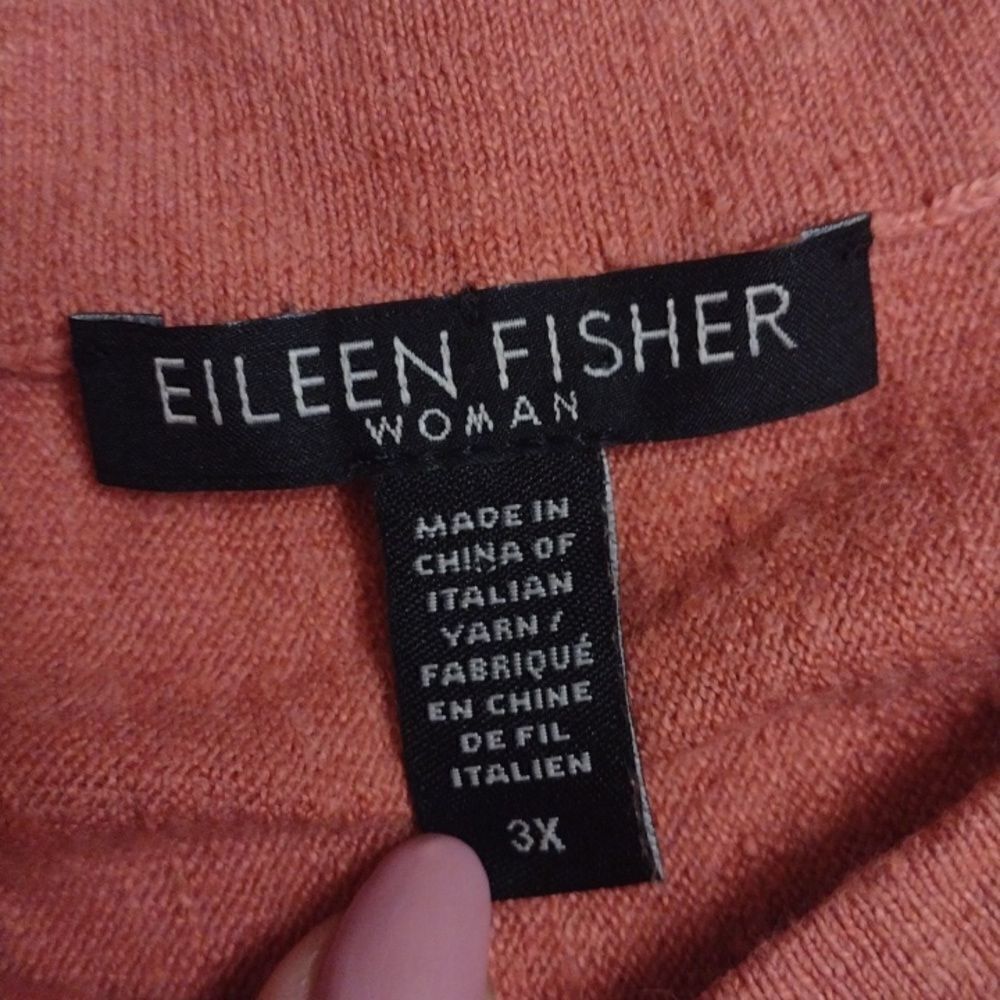Eileen Fisher Salmon Color Organic Linen Blend Lo… - image 3